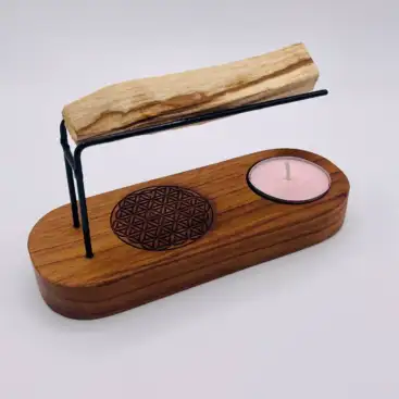 Porta Palo Santo Con Flor De La Vida