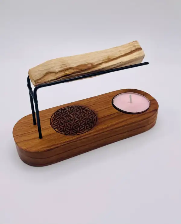 Porta Palo Santo Con Flor De La Vida