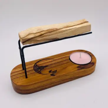 Porta Palo Santo Con Buda Y Luna