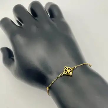 Pulsera Nudo De Bruja Acero Dorado