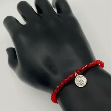 Pulsera Roja San Miguel Plata De Ley