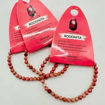Pulsera Rodonita Facetada 4mm