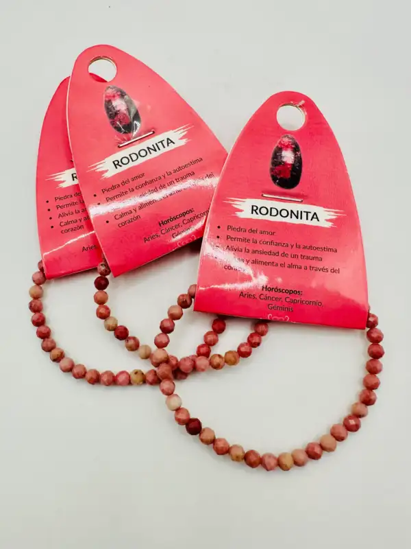 Pulsera Rodonita Facetada 4mm