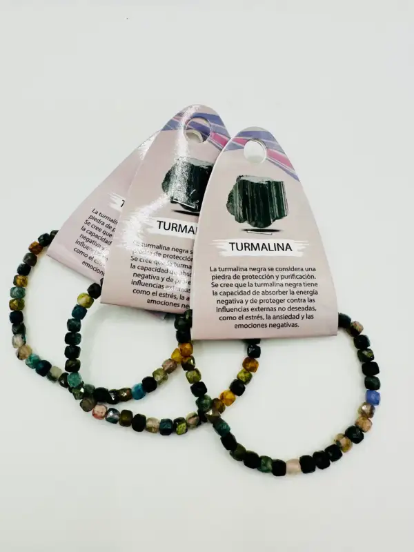 Pulsera Turmalina Verde Facetada 6mm