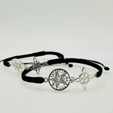 Pulsera Doble Proteccion De Cordon En Plata de Ley