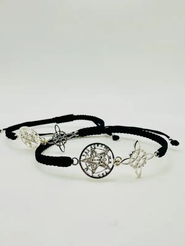 Pulsera Doble Proteccion De Cordon En Plata de Ley
