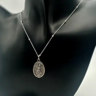 Colgante Medalla San Miguel Arcángel Plata De Ley