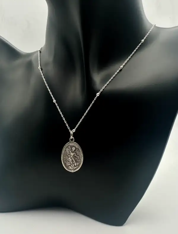 Colgante Medalla San Miguel Arcángel Plata De Ley