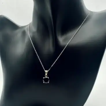 Colgante Onix Facetado Plata De Ley