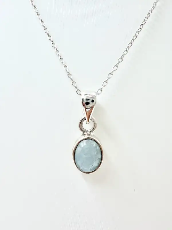 Colgante Gota Aguamarina Plata De Ley
