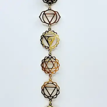 Colgante 7 Chakras Acero Dorado