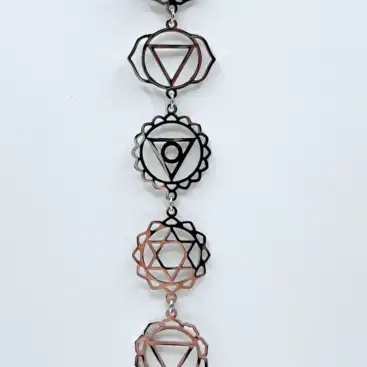 Colgante 7 Chakras Acero Plateado