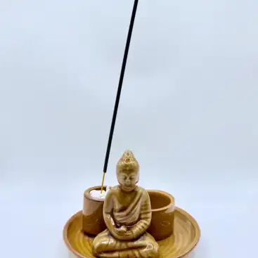 Porta Inciensos Y Vela Buda Ceramica