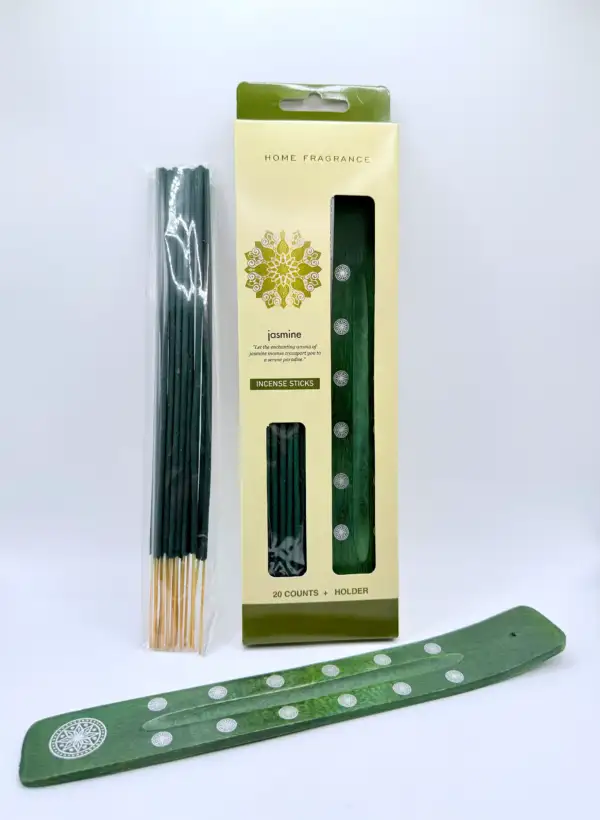 Pack Inciensos De Jazmin Con Porta Incienso De Madera