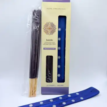 Pack Inciensos De Lavanda Con Porta Incienso De Madera