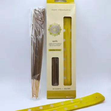 Pack Inciensos De Vainilla Con Porta Incienso De Madera