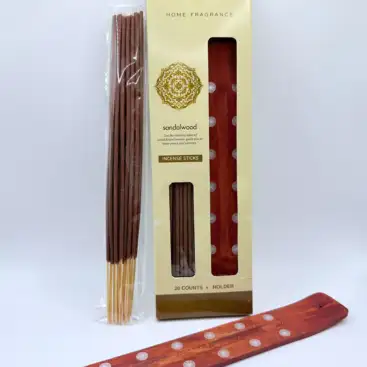 Pack Inciensos De Sandalo Con Porta Incienso De Madera