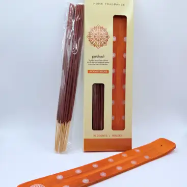 Pack Inciensos De Patchuli Con Porta Incienso De Madera