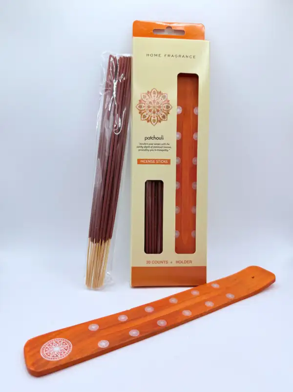 Pack Inciensos De Patchuli Con Porta Incienso De Madera