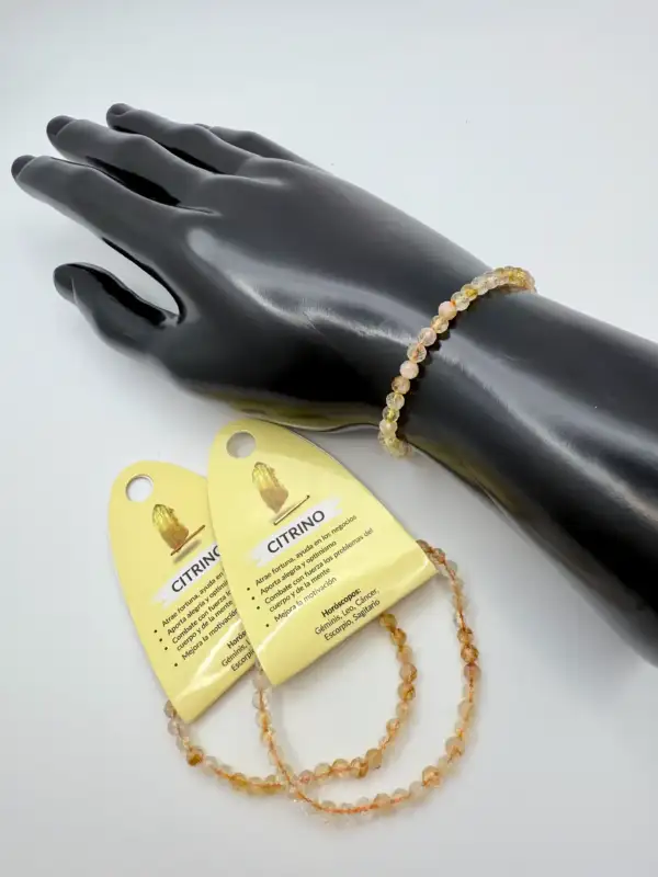 Pulsera Citrino Facetada 4mm