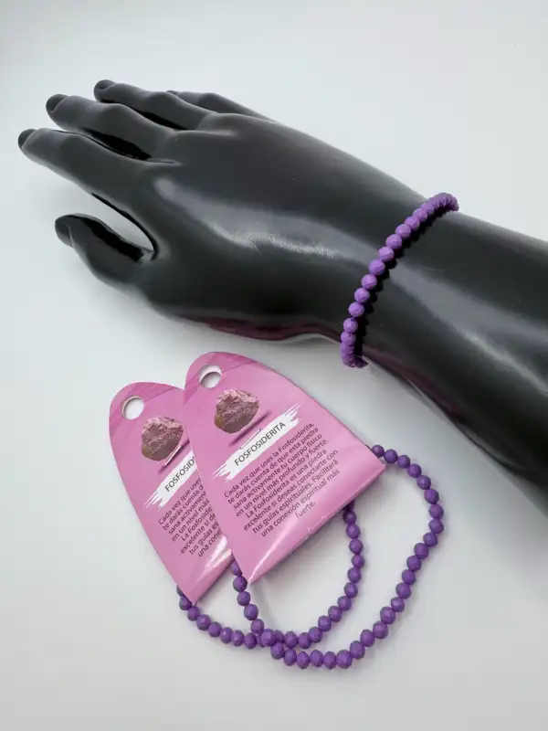 Pulsera Fosfosiderita Facetada 4mm