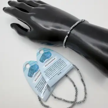 Pulsera Aguamarina 4mm Facetada
