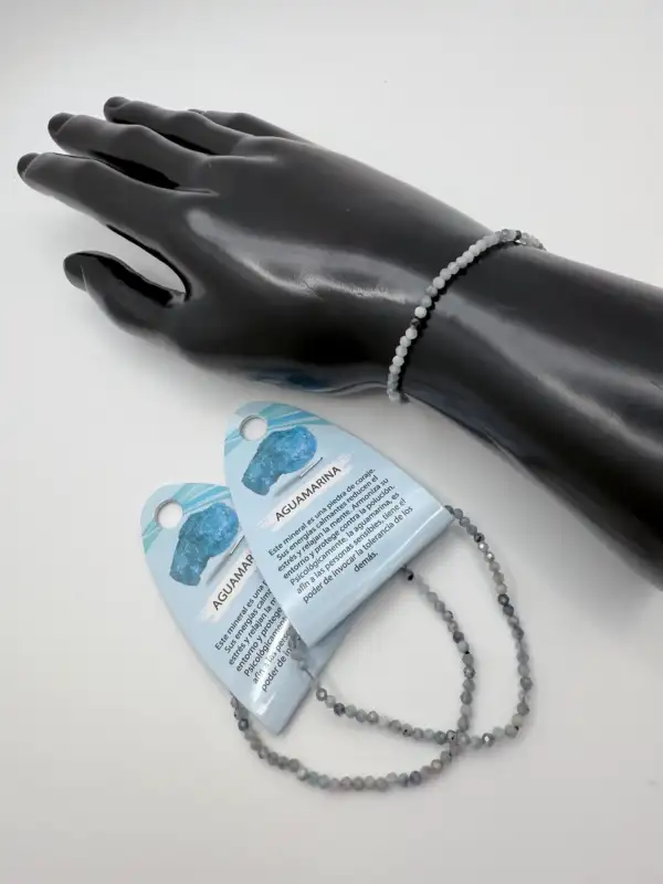 Pulsera Aguamarina 4mm Facetada