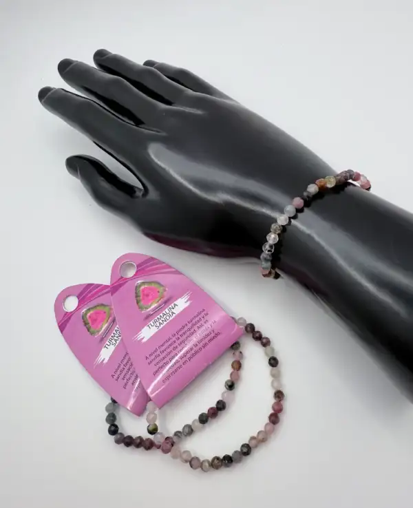 Pulsera Turmalina Sandia 4mm Facetada