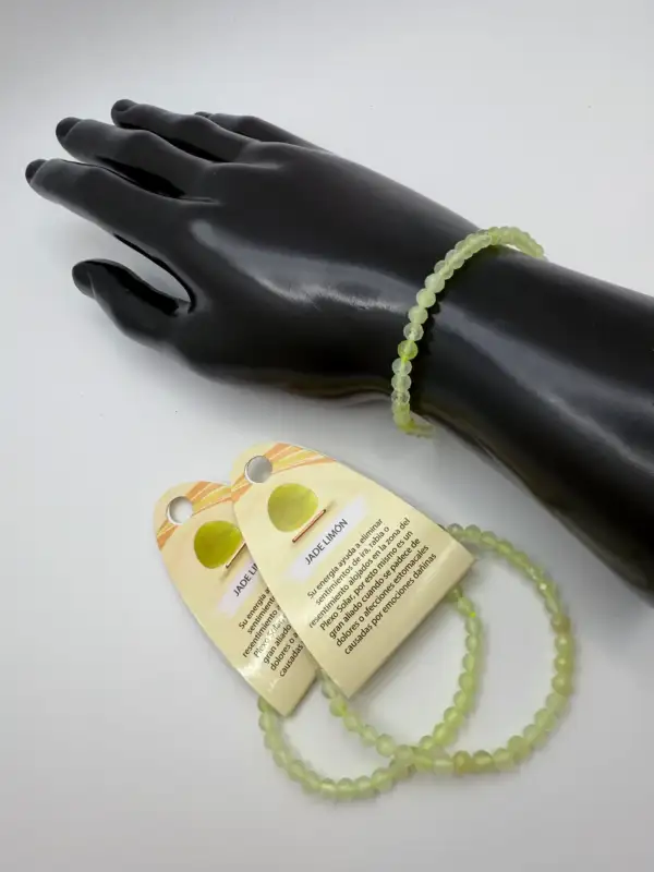 Pulsera Jade Limón 4mm Facetada