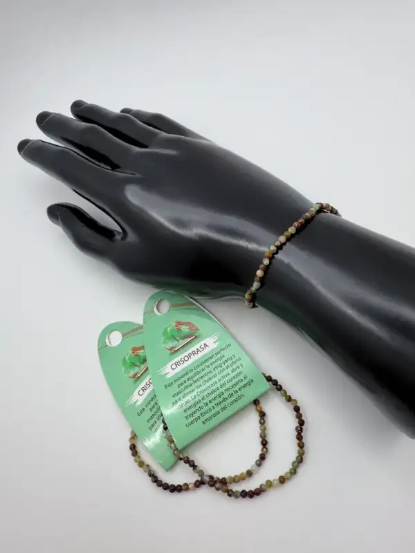 Pulsera Crisoprasa 4mm Facetada