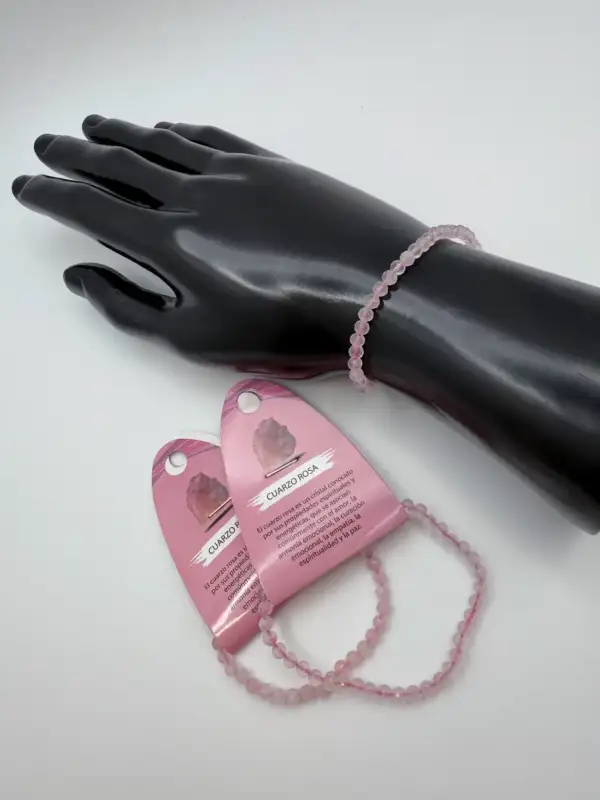 Pulsera Cuarzo Rosa 4mm Facetada