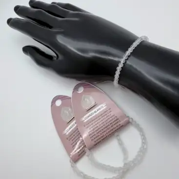 Pulsera Cuarzo Blanco 4mm Facetada