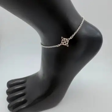 Tobillera Nudo De Bruja Plata De Ley