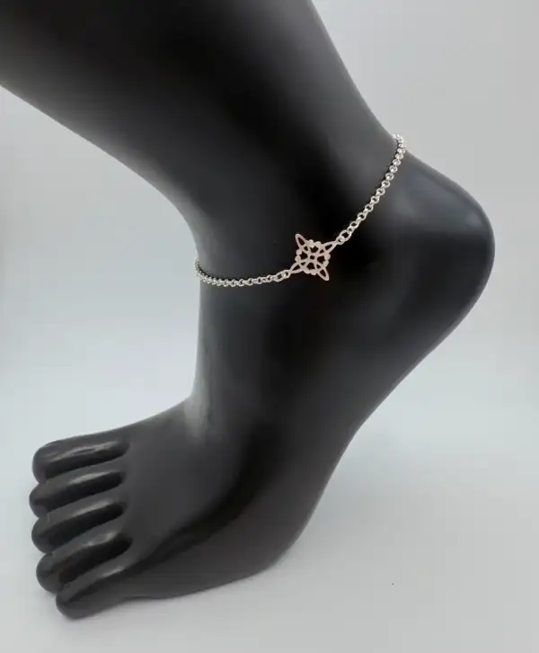 Tobillera Nudo De Bruja Plata De Ley