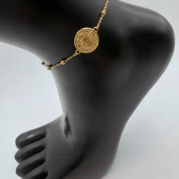 Tobillera San Benito Acero Dorado