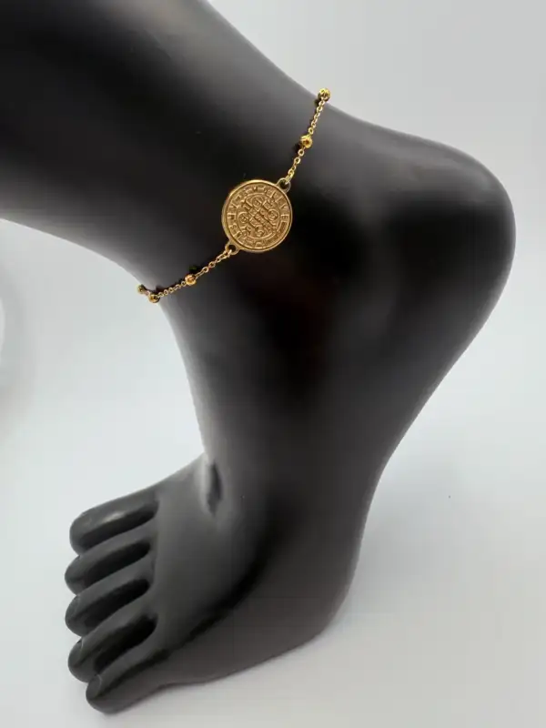 Tobillera San Benito Acero Dorado - Imagen 2