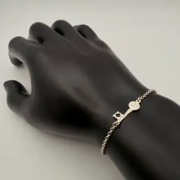 Pulsera Llave De San Benito Pequeña Plata De Ley