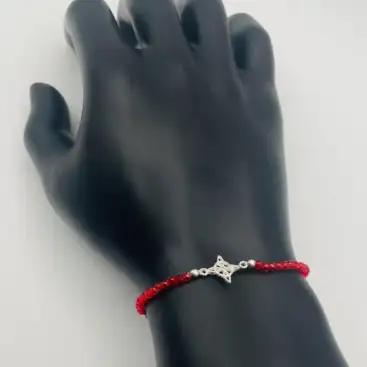 Pulsera Roja Nudo De Bruja Plata De Ley