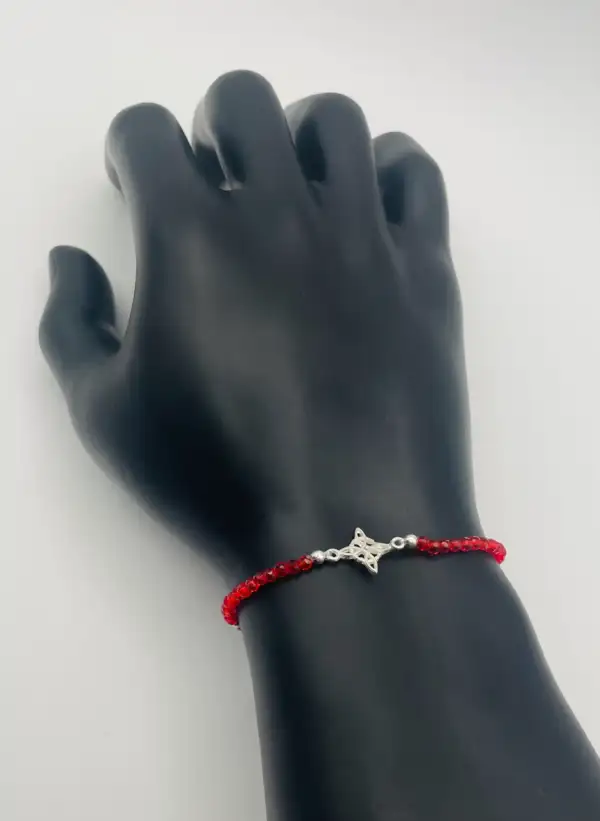 Pulsera Roja Nudo De Bruja Plata De Ley