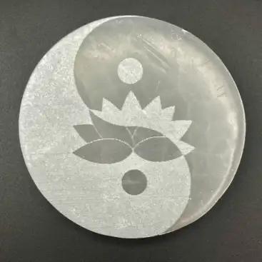 Placa de Selenita YinYan y Loto