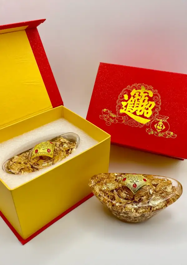 Figura Feng Shui lingote de Dinero en Cristal - Imagen 3