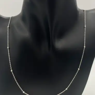 Cadena De Bolas Plata De Ley La Calva Mistica