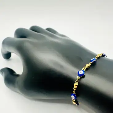 Pulsera Ojos Turcos Azules Acero