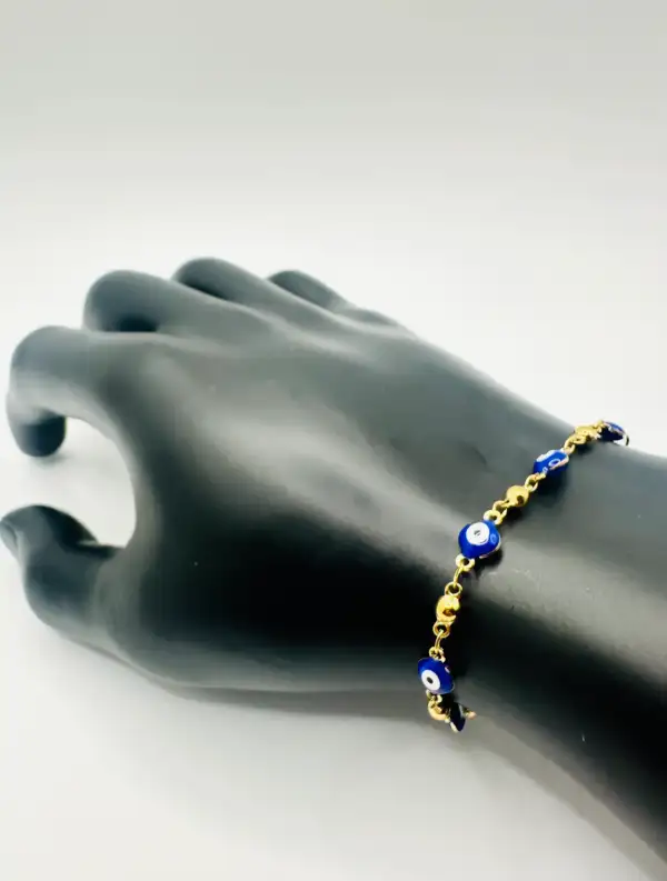 Pulsera Ojos Turcos Azules Acero