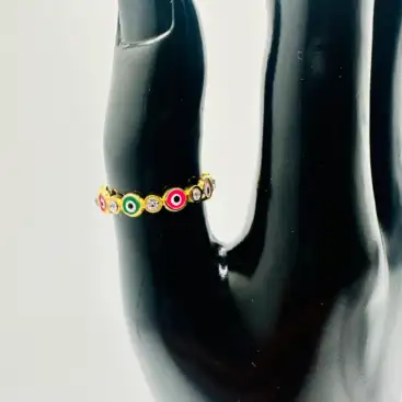Anillo Ojo Turco Colores Con Brillo