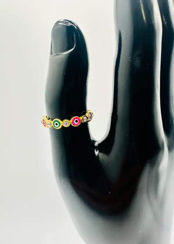 Anillo Ojo Turco Colores Con Brillo