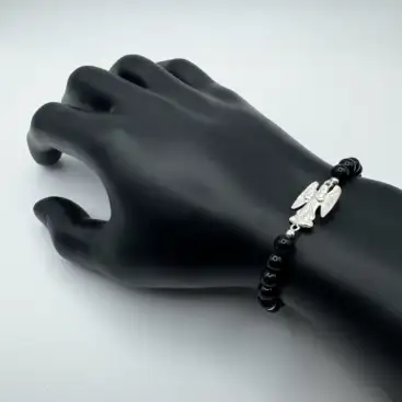 Pulsera Arcangel Zaquiel y Turmalina Plata de Ley