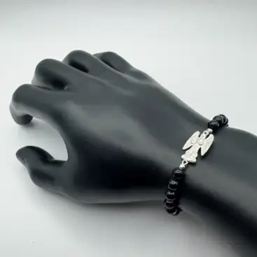 Pulsera Arcangel Chamuel y Turmalina Plata de Ley
