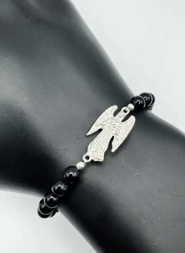 Pulsera Arcangel Chamuel y Turmalina Plata de Ley - Imagen 2