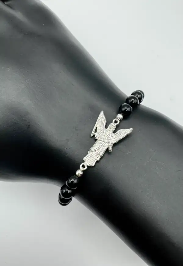 Pulsera Arcangel Jofiel y Turmalina Plata de Ley - Imagen 2
